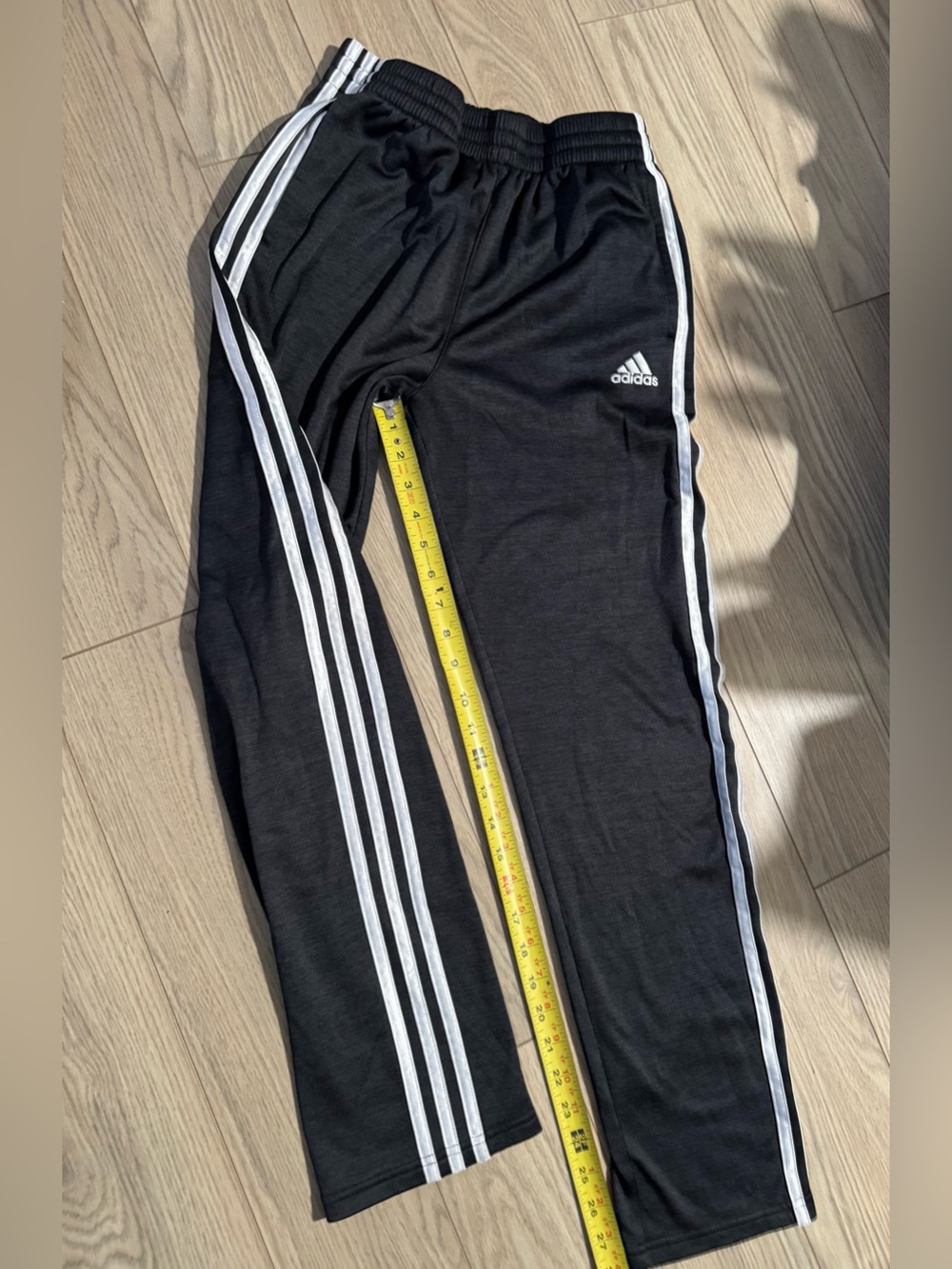 adidas Black Kids Track Pants with White 3-Stripe Trim